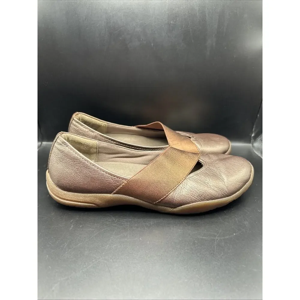 Clarks Collection Womens 7.5 M Ballet Flats Taupe Bronze Metallic Slip On